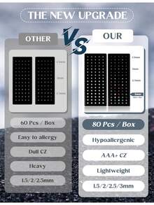 Milacolato Nose Rings Studs For Women Men - Straight Or L Shaped Surgical Stainless Steel Small Nose Studs Pin - Hypoallergenic 20G 22G Tiny Nose Piercing Jewelry 1.5/2/2.5/3 Mm CZ - 彩色 - 查看 2