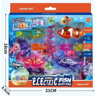 Mascota electrónica juguete de pez, pez electrónico con movimiento automático, pez electrónico a prueba de agua con LED intermitente que acelera y desacelera, con cola de pez realista que se agita (color de pez aleatorio)