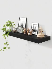 1 chiếc kệ treo tường bằng gỗ composite, kiểu dáng đồng quê, làm từ gỗ và nhựa, thích hợp trang trí tường trong phòng tắm, nhà bếp, văn phòng. - màu đen - Xem 7
