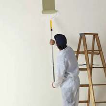 Paint Roller Set Paint Rollers With Extension Pole Tray Paint Brush Roller Sleeves For Painting Wall Ceiling - Yellow and White - View 7