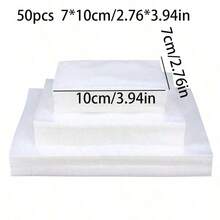 50个/100个食品真空封袋，冷冻密封保鲜袋，扁平透明三面密封食品真空袋，保鲜用品，适用于厨房、餐厅、派对、聚会、旅行 - 彩色 - 查看 15