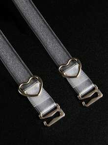 无肩带、无缝、透明哑光文胸，配有可调节肩带，适合夏季使用，配有心形扣 - 無色 - 查看 12