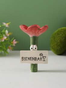 1pc Creative Resin Flower Bee Insect Waterer, Used For Garden Bee Waterer, Mini Garden Decor, Attract And Nourish Bees, Outdoor Garden Decoration