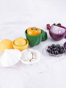 Joivida 1pc/2pcs/5pcs/6pcs Reusable Vegetable/Fruit Keeper Box, Lemon/Onion/Garlic/Bell Pepper/Apple/Tomato Storage Container, New Year, Christmas Party, Rama Kitchen Essentials, Party Use, Family Dining, Kitchen Supplies