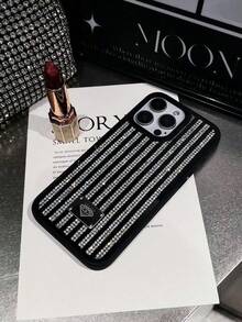 Sparkling Sequins Black Bling Rhinestone 1pc Multi-Color Full Rhinestone & Mirror Design 2-In-1 Black Phone Case Compatible With Iphone 16 Waterproof Shockproof Anti-Fall Scratch Resistant Fashion Phone Cases Birthday Gift Party Mom - Multicolor - View 17