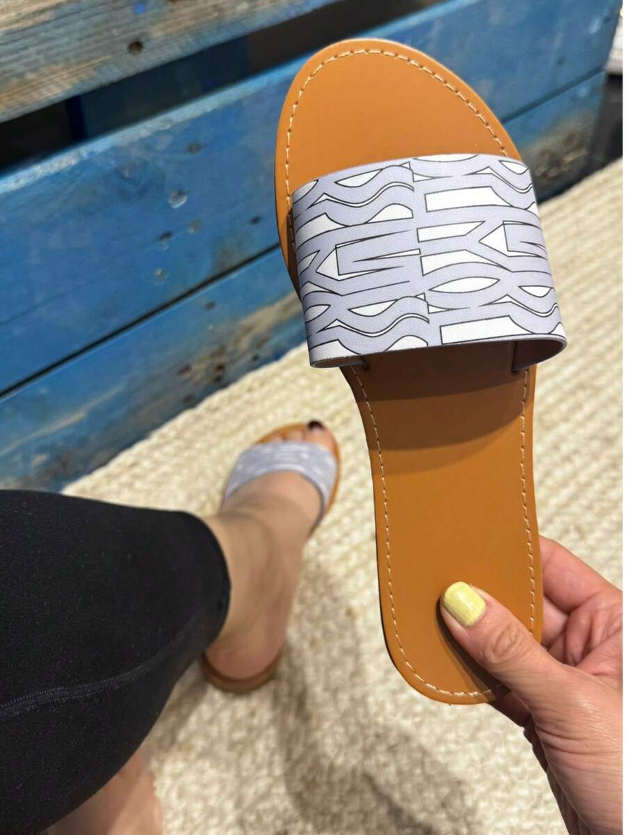 Women's Simple, Comfortable, Fashionable Casual Flat Sandals, Suitable For Spring And Summer - White - View 1