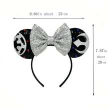 Star Wars Glitter Headband, Rebel Vs Empire Ear Headband, Cosplay Decorative Headpiece, Theme Park Costume Accessory - 黑色 - 查看 2