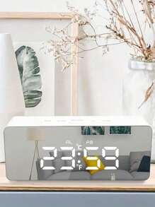 1 Stück moderner, minimalistischer Wecker, Tischplatte intelligentes multifunktionales Display, LED-kreative leuchtende digitale Tischwachwecker, Temperatur, Datum, Schlafmodus 12/24H, Helligkeitsdimmer, Raumdekoration, Schlafzimmerdekoration, Studentenwohnheim Dekoration, Schulanfang, Schuldekoration, Schulüberraschung