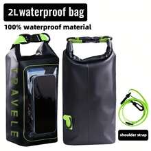 1个2升/5升大容量防水触屏干袋，带可调节肩带，沙滩手机袋，漂浮卷口背包，优质防水袋/手机套/收纳袋，轻便干袋，适合旅行、游泳、划船、皮划艇、露营、海滩、钓鱼，是夏季海滩度假和游泳池的理想之选。 - 彩色 - 查看 9