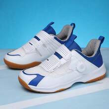 TACHUAN 1 Par de Tênis Esportivos Profissionais de Badminton, Antiderrapante, Respirável, Durável, Cadarço Frontal Feminino com Sola de Borracha - Azul e Branco - Visão 8