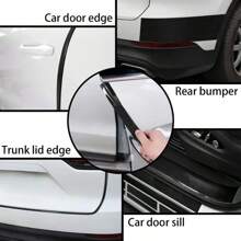 1 rollo de película protectora de borde de puerta de coche de fibra de carbono 3D, cinta resistente al agua y a los arañazos de PVC, película protectora universal para parachoques, material de PP, decoración de pared frontal, decoración de habitación, pegatina