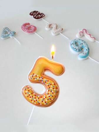 Stora ensiffriga dessertmunkar nummer 0-9 födelsedagsfest tårtdekorationsljus