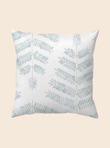 18"X18" Bohemian Leaf Pattern Zippered Polyester Fabric Decorative Throw Pillow Cover - Perfect For Sofa Or Living Room (No Insert), Floral Woven Textured Cushion Cover
