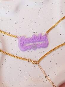1 PC Colorful Acrylic Nameplate, Custom Necklace, Bling Name Necklace, Nameplate Necklace, Personalized Nameplate, Mother Day Gift, Gift For Her