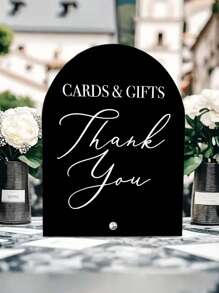 1pc 2D Flat Elegant Acrylic Arch Sign With "Cards & Gifts" And "Thank You" Message - Multipurpose For Wedding, Party, Home Decor, Welcome Table, Events, Gift Display, Wedding Decor | Graceful Script Design |, Wedding Decor