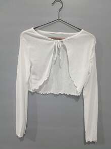 1pc Summer Women Sunscreen Cardigan Ruffle Design Sunscreen Clothing Slim Korean Style Long Sleeve Short Coat