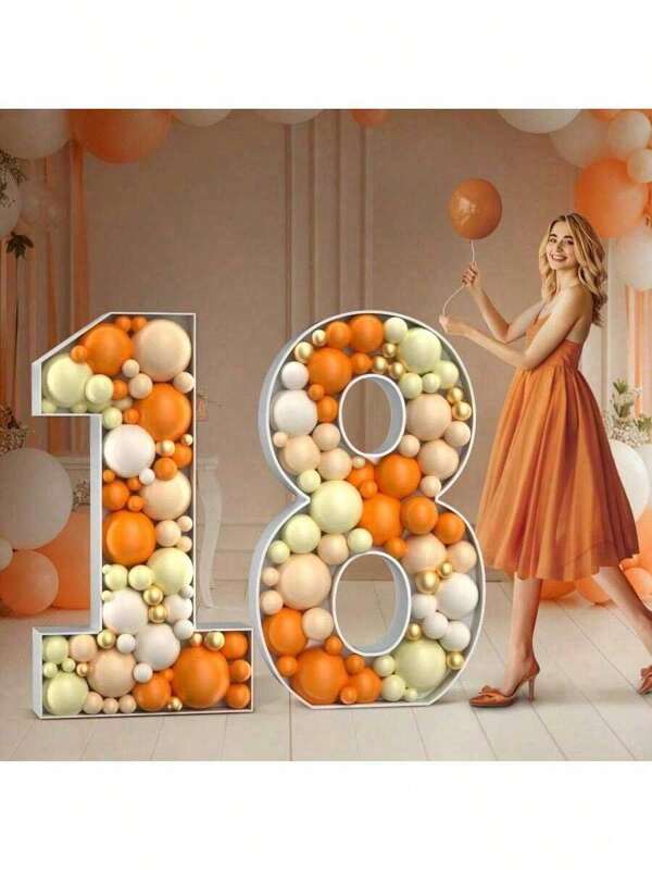 1pc 2.3ft Mosaic Number, Giant KT Board Number Letters, 0-9 Balloon Number Box,A-Z Balloon Frame, Pre-Cut Kit Giant Thick Foam Board Number Sign, Perfect For Parties/Birthdays/Events/Weddings/Anniversaries