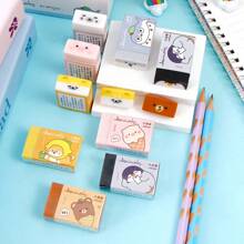 Animal Series Paper Wrapped Erasers, Can Be Cut Into Cross Section With Filling Pattern, Beautiful School Supplies Office Supplies Pencil Case, Automatic Pencil, Doodling Drawing Exam Eraser, Seal, Penguin, Puppy Pattern Cute Erasers, Party Favors Birthday Gifts, School Supplies,Back To School