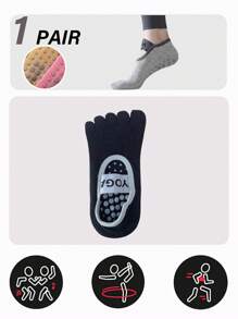 1 Pair /4 Pairs Of Women's Five-Finger Socks, Professional Anti-Slip Flat Socks, Yoga Socks, Fitness Socks, Toe Separation Socks