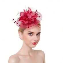 1 Pc Fascinators Hat For Women Tea Party Headband Kentucky Derby Wedding Flower Mesh Hair Clip