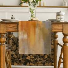 Orange Blue Abstract Modern Art Table Flag, Seasonal Farmhouse Style Kitchen Dining Table Decoration Home Party Decoration