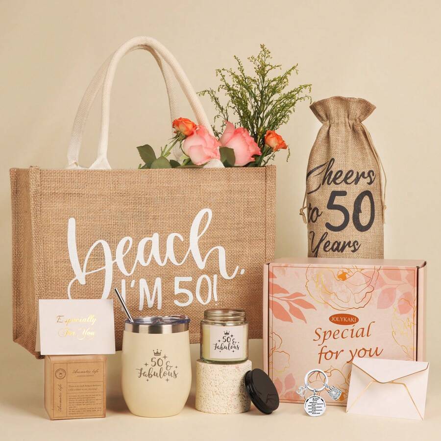 女士50岁生日礼物，50岁生日礼物创意，50岁生日礼品篮，1975年50款精美生日礼物篮，适合妈妈、姐妹、朋友、妻子、女儿、同事