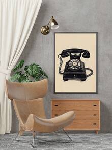 1PC Vintage Wall Art Poster, Canvas Print Poster, Telephone Wall Decoration, Fashionable Art Decoration, Wall Decoration, Living Room Bedroom Office Home Decoration, No Frame - Multicolor - View 4