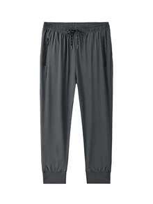 (Frühling/Sommer) Herren Lässig Jogginghose in Große Größen mit Tunnelzug, locker sitzende Athletik Hose, vielseitig einsetzbar für Outdoor, Große Größen - Dunkelgrau - Übersicht 3