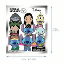 Disney 1PC Disney Officially Licensed Cartoon Animation Style Lilo And Stitch Movie Disney Accessories Portable Anti-Loss Keychain Wear-Resistant PVC Material Ring Everyday Backpack Accessory Travel And Adventure Accessory Memories Collection Cute And Healing Gift Keychain Daily Life Travel And Adventure 6ne First Birthday Gift
