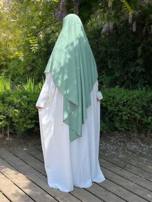 1 Khăn trùm đầu Chiffon Khimar 3 lớp dành cho nữ, kiểu dáng ngọt ngào, nhẹ nhàng, thanh lịch, thích hợp cho các hoạt động ngoài trời hàng ngày, cầu nguyện, tụ họp, mặc trong mọi mùa - Khăn trùm đầu bằng vải chiffon ba lớp - Xem 15