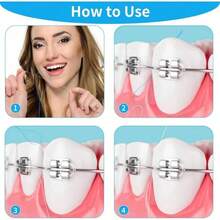 1盒牙线方便在牙齿矫正期间清洁牙齿缝隙 - 彩色 - 查看 4