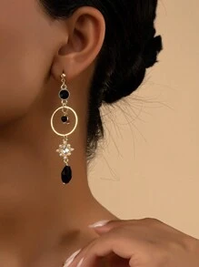 1 Paar modische, kreative geometrische Mond-Hängeohrringe für Frauen