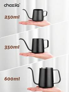 choxila 1件不锈钢咖啡壶 250ml/350ml/600ml咖啡壶 家用黑色细口壶 挂耳咖啡手冲壶 返校