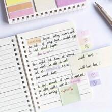 2 pièces/4 pièces Set de Note autocollante multifonctionnel, Note autocollante sandwich, bandes adhésives extensibles avec lignes, onglets adhésifs de style simpliste Ins, convient pour les agendas, les carnets de notes, les cahiers, les manuels scolaires, les calendriers, les fournitures scolaires et de bureau