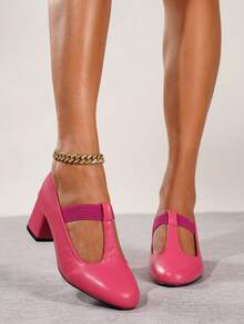 Women's Slip-On Pointed Toe Fashion High Heels, Suitable For All Seasons - Orange - View 8