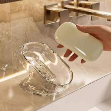 1pc Premium Dual-Layer Bathroom Soap Dish Holder, Wall-Mounted Soap Dish Rack, Stainless Steel Soap Saver Storage, No Drill Required Back To School Bathroom Accessories