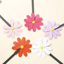 全新 PU 皮革小雏菊吊饰、向日葵钥匙扣、花卉皮革装饰、包袋礼品 - 彩色 - 查看 4