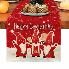 1pc Christmas Pattern Leaf Print Table Runner, Christmas Table Runner/Cloth, Suitable For Holiday, Party, Birthday, Dinner, Kitchen, Dining Room, Seasonal Home Decor - Multicolor - View 19