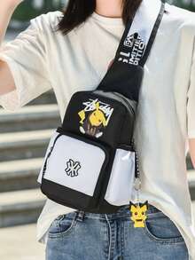 حقيبة صدر متوهجة بتصميم إبداعي، بأسلوب كاجوال، تؤدي وظيفة حقيبة هاتف محمول وحقيبة ظهر صغيرة