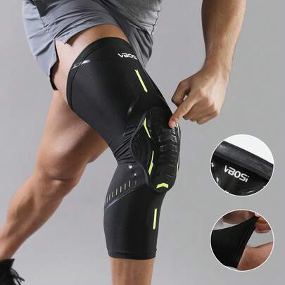 VBOSI 1 件装 男女款蜂窝防撞加厚护膝护腿套 适用于篮球、排球、足球运动训练