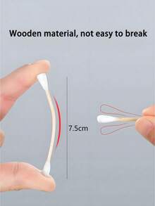 一盒500支双头卫生高品质清洁棉签，带木棒 - 含透明收纳盒，可用于日常清洁、艺术手工、化妆棉清洁，也适用于宠物 - 多用途 - 彩色 - 查看 4