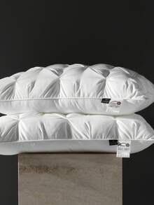 1pc Ultra Soft & Comfortable Twisted Floral Pillow - Ergonomic Neck Support For Peaceful Sleep - Premium Down Feather, Ideal For Bedroom, Living Room And Hotel Use - Single, Elastic, Luxurious - White - View 3