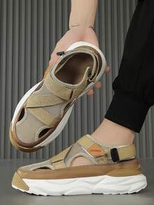 Sandały i kapcie sportowe, sandały sportowe na świeżym powietrzu na każdą porę roku, buty z ramą, sandały biznesowe na lato z grubą podeszwą, buty plażowe, oddychające, wygodne, regulowane, męskie buty crossowe z zapięciem na rzepy, męskie sandały letnie, letnie buty sportowe