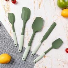 New Silicone Spatula Set, 5 Piece  Rubber Spatulas For Baking, Cooking, And Mixing High Heat Ristant Non Stick Dishwasher Safe - (Two Colors - Green) - Double Green - 查看 6
