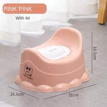Orinales y Asientos Entrenamiento para el Inodoro Lavabo Orinal Suave Inodoro de Viaje Exterior - Rosa Pálido - Ver 1