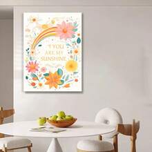 Framed You Are My Sunshine Canvas Wall Art Aesthetic Inspirational Posters For Children You Are My Sunshine Wall Print Colorful Motivational Posters Colorful Positive Wall Art - Framed - View 4