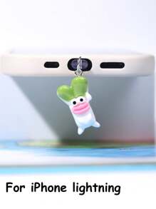 1/5pcs Funny Cartoon Vegetable Series Charging Port Dust Plug, Creative Cute Fashion Unique Broccoli, Scallion, Corn, Eggplant, Carrot Shaped 3D Resin Pendant, Transparent Silicone Smartphone Earphone Tablet Kindle Dust Plug Accessory Decoration Charm, Phone Charging Port Decor Pendant, Suitable As Small Gift, Waterproof Anti-Dust For IPhone Lightning/Type-C, Protect Phone Charging Port Firmly