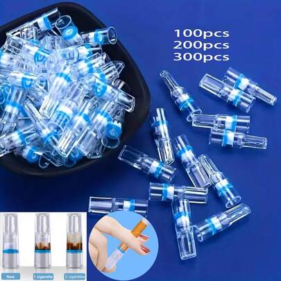100/200/300 st. förpackning engångsfilter för cigaretter, 3-lagers multifunktionell filterpatron med mikrohål, 4-håls tobaksfilter, tjärfilter, minskar röktjära, bekväm att bära med sig, alla hjärtans dag och nyårspresent, festtillbehör
