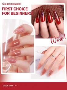 coscelia 6PCS Soak Off Gel Nail Polish Set 7ML Crystal Jelly Pink Red Brown Nail Gel Polish Needed UV/LED Nail Lamp, Summer Gel Nail Polish Kit Manicure Kit Nail Supplies For Women DIY Nail Art Salon Gift