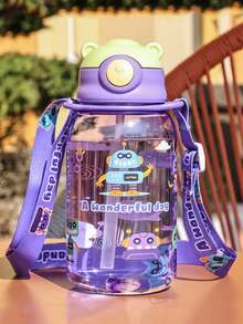 1pc650ml Dinosaur Cartoon Children's Water Cup, Portable Backpack Straw Cup For Boys And Girls Going To School, Student Return Water Cup, Suitable For Students To Use When Returning To School